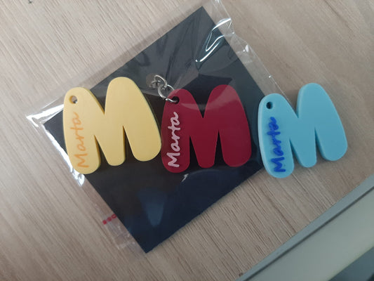 Llavero personalizado nombre e inicial