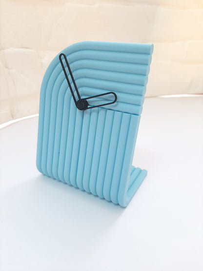 Reloj de Mesa Curvo con Textura 3D | Reloj Minimalista para Escritorio u Oficina | Varios Colores