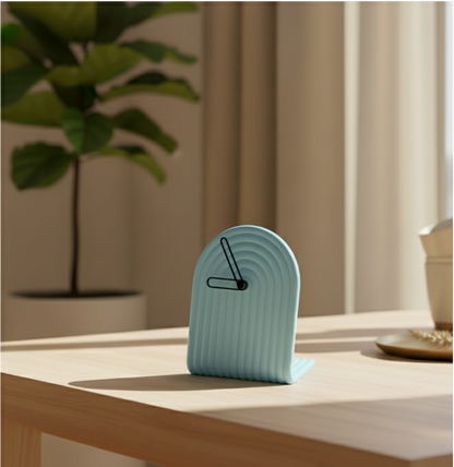 Reloj de Escritorio Estilo Bauhaus | Reloj de Arco Texturizado | Decoración Moderna y Geométrica