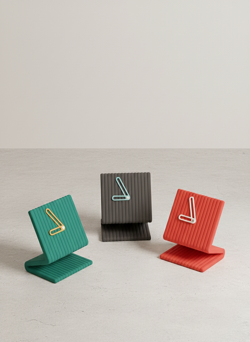 Reloj de Mesa Moderno en 3D: Diseño Esculpido Minimalista
