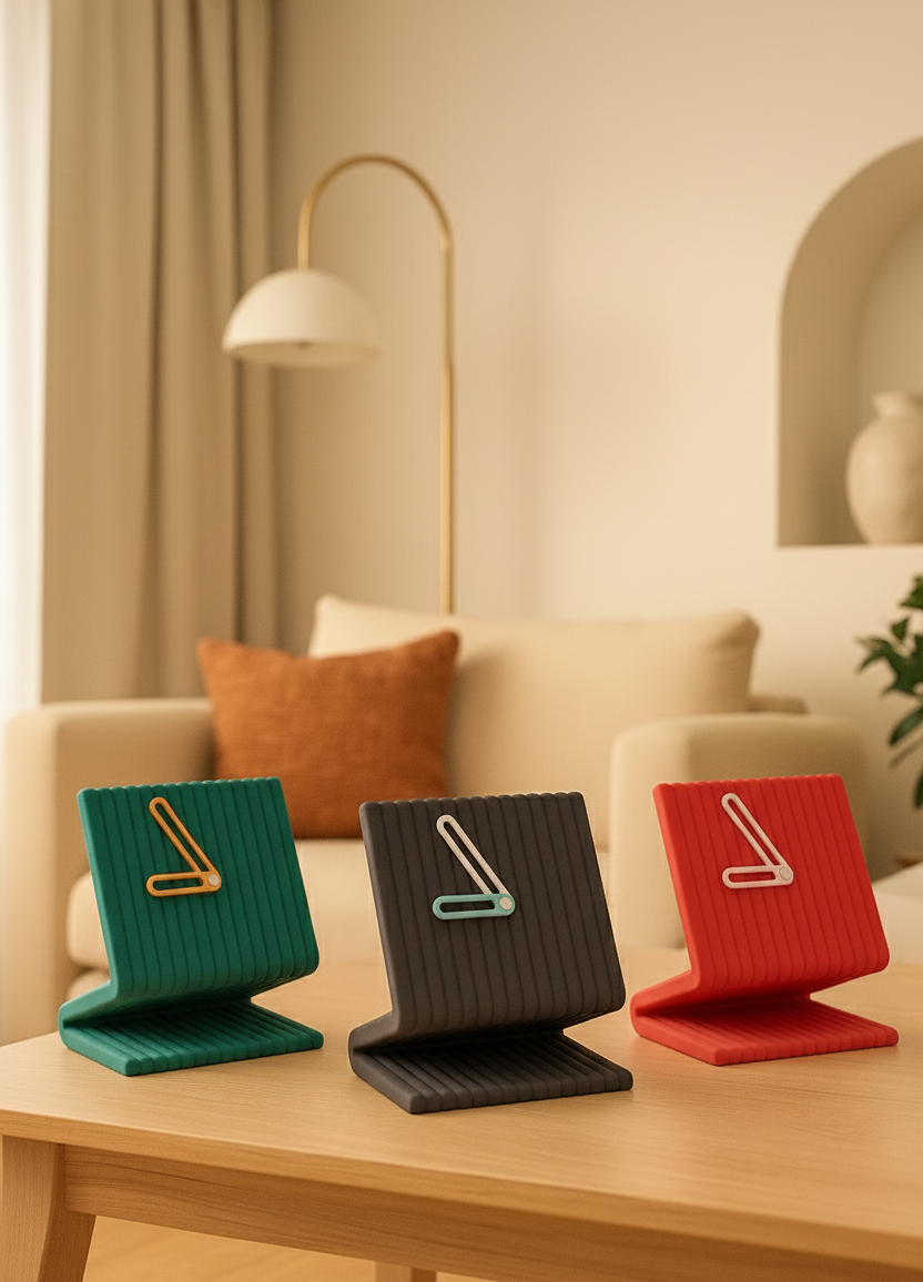 Reloj de Mesa Moderno en 3D: Diseño Esculpido Minimalista