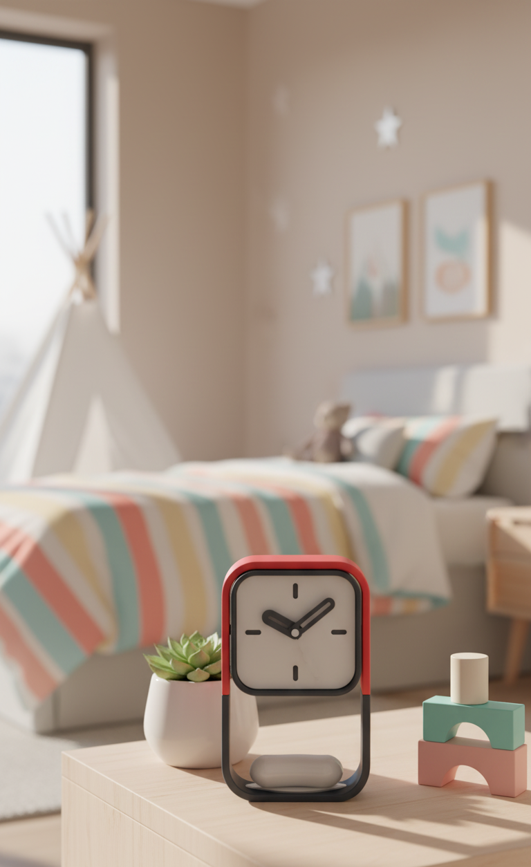 Reloj de Mesa Vertical Impreso en 3D: Diseño Moderno y Colorido con caja secreta trasera.