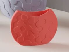 Jarrón decorativo ondulado impreso en 3D