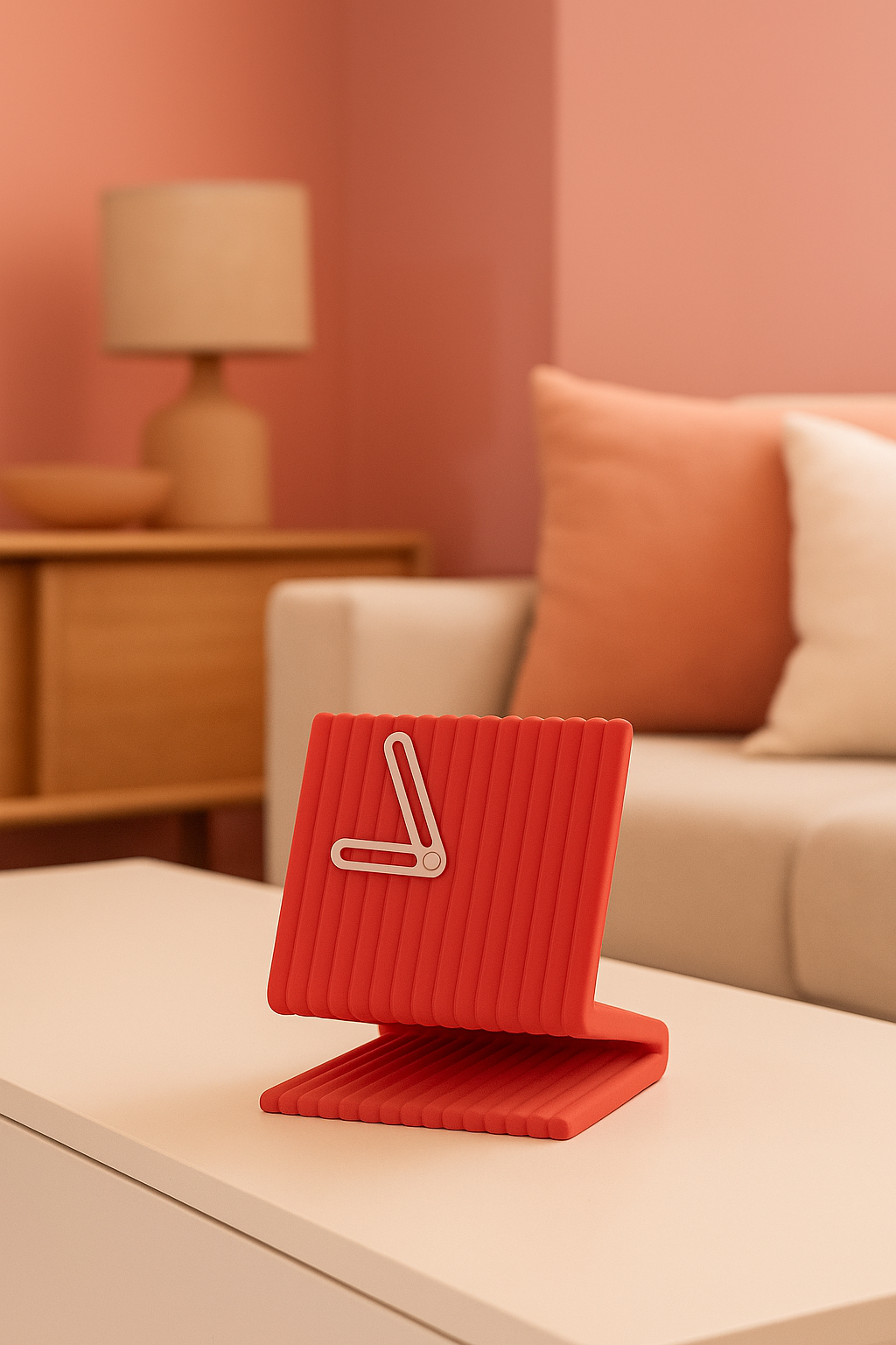 Reloj de Mesa Moderno en 3D: Diseño Esculpido Minimalista