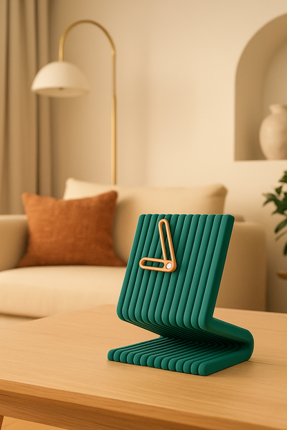 Reloj de Mesa Moderno en 3D: Diseño Esculpido Minimalista